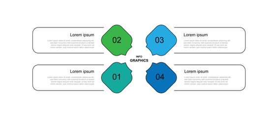 4 step process infographic template with icons suitable for business information and web presentation