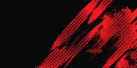 Wall Mural - Black red grunge texture vector background. Old wall. Textured template for design. Embossed painted stucco wall.