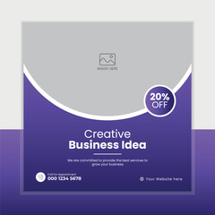 Wall Mural - business marketing agency promotion social media post template. editable square banner design