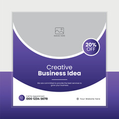 Wall Mural - business marketing agency promotion social media post template. editable square banner design