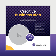 Wall Mural - business marketing agency promotion social media post template. editable square banner design