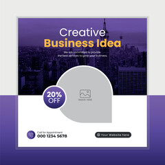 Wall Mural - business marketing agency promotion social media post template. editable square banner design
