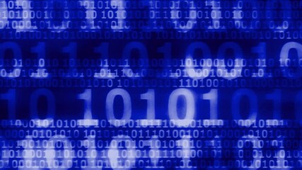Wall Mural - animated background of matrix numbers in blue color. fitted for motion graphic projects.