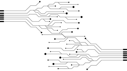 Technology black circuit diagram concept.