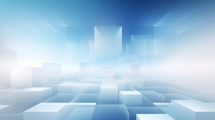 Wall Mural - Background Abstract for Blue colored Tech Finance Fintech Pixel Pattern. 3d rendering of white and blue abstract geometric background. 