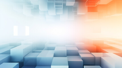 Background Abstract for Blue colored Tech Finance Fintech Pixel Pattern. 3d rendering of white and blue abstract geometric background. 