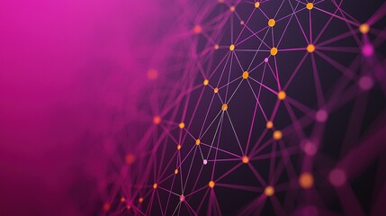 Abstract Network Connection   Purple Gradient with Orange Nodes