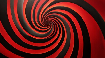 Poster - Red and black spiral pattern with twisting illusion, abstract concept