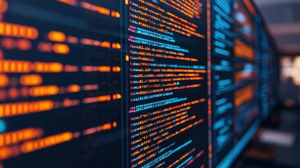 Programming Code on Computer Screen  Software Development  Technology Background