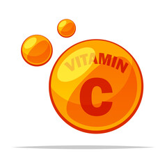 Sticker - Vitamin C acid substance vector isolated illustration