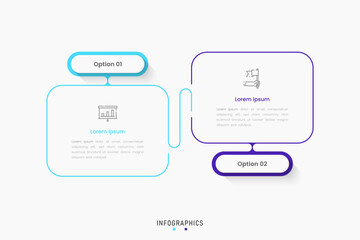 Wall Mural - vector infographic label design template with icons and 2 options or steps. can be used for process 