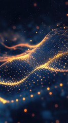 Wall Mural - a captivating abstract image featuring glowing waves of light, perfect for digital art, technology, 