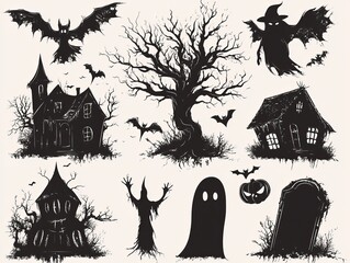 Halloween concept icons