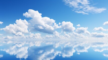 Wall Mural - a tranquil blue sky with soft, white clouds floating gently