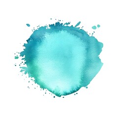 Wall Mural - abstract watercolor blue green circle splash design element