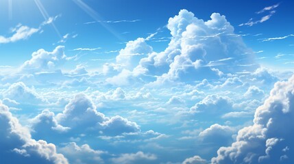 Wall Mural - a tranquil blue sky with a mix of cloud types