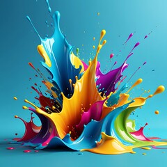 abstract colorful splash 3d background gradients background, wallpaper, photo for post banner. ai ge