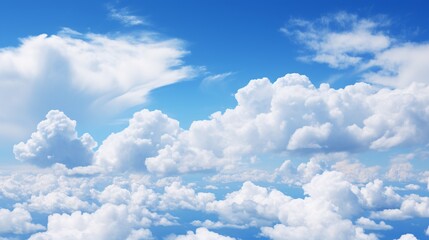 a deep blue sky with dramatic cloud patterns