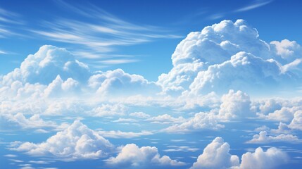 Wall Mural - a deep blue sky with thin, streaky clouds creating a stunning view