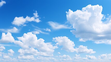 Wall Mural - a bright blue sky with scattered high-altitude clouds forming patterns