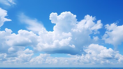 Wall Mural - a serene blue sky with high-altitude clouds casting shadows