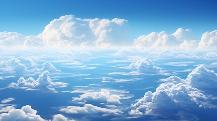 Wall Mural - a serene blue sky with high-altitude clouds casting shadows