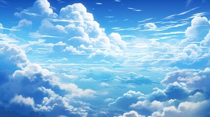 Wall Mural - a clear day with a blue sky and soft, wispy clouds floating gently