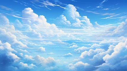 Wall Mural - a clear day with a blue sky and soft, wispy clouds floating gently