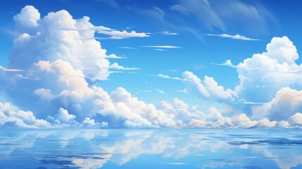Wall Mural - a clear day with a blue sky and soft, wispy clouds floating gently