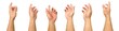 © Weerajit James - Set of images of a man's hands raised upwards as if he was about to grab something. or about to help isolated on white background.