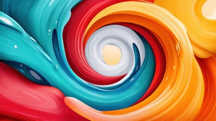 Wall Mural - a colorful swirl of paint on a background with some white, ai