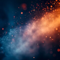 Wall Mural - bold abstract smoke cloud created by intense blue and vivid orange lighting
