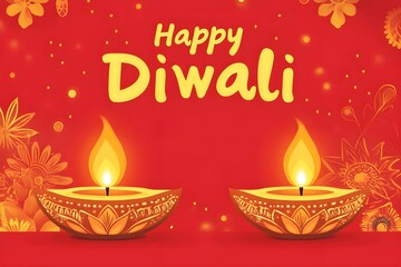 Beautiful Traditional Diwali Festive Greeting, Vector Illustration for Indian Festival of Lights, Happy Diwali Celebration