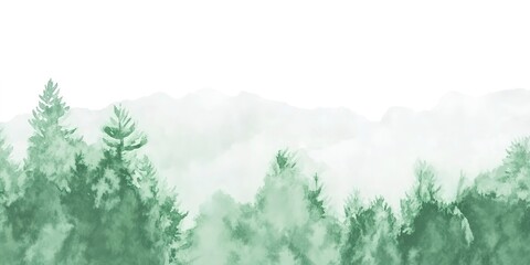 Poster - Minimalistic watercolor landscape background. Simple watercolor landscape painting 