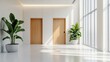© pornsawan - Modern classic wooden Elevator doors of office or hotel hallway, Lobby interior, corridor in house with lift,Black elegant lift for passenger or cargo elevators,copy space.