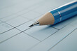 © AIPhoto - close up view of blue pen resting on light blue planner page, showcasing clean and organized layout for business and health goals. image conveys sense of productivity and planning