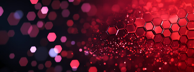 Wall Mural - Futuristic Red Honeycomb
