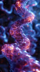 Wall Mural - abstract dna helix: glowing cosmic structure