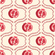 © Anna - Doodle pomegranates fruits vector seamless pattern. Perfect background print for banner, card, textile, fabric, paper, sale. Hand drawn illustration.