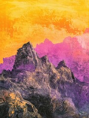 Poster - Mountain Range at Sunset