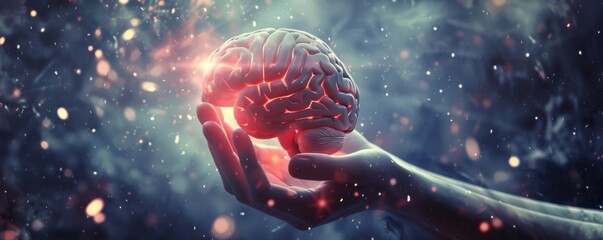 Elevating mental well-being: the cooperative spirit of brain and heart in promoting awareness, 4K hyperrealistic photo