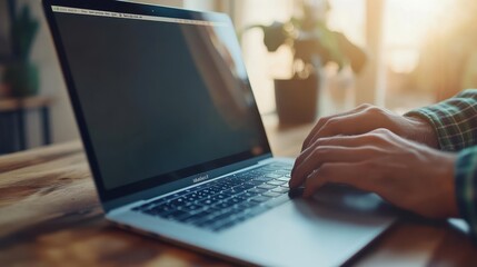 The Laptop with Hands Typing