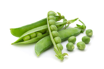 Wall Mural - Fresh peas on white