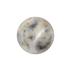 Wall Mural - Space watercolor hand-drawn illustration with planet Mercury