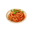 © Anasvectorpng - Spaghetti with tomato sauce and Peterseli leaves on a plate. Perfect for food blogs, restaurant menus, Italian cuisine websites, and recipe books. Generative AI