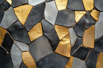 Wall Mural - Black and Gold Mosaic Close Up