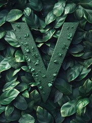 Wall Mural - Letter surrounded by green leaves