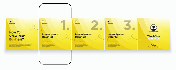 Wall Mural - carousel social media template minimalist design for linkedin carousel banner or editable social med