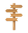 © backup16 - 3d wooden signboard vector illustration. Realistic wood sign post. Blank arrow with wood texture, plywood road pointer. City guidance.
