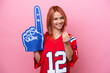 © luismolinero - Young Russian rugby fan girl isolated on pink background inviting to come with hand. Happy that you came